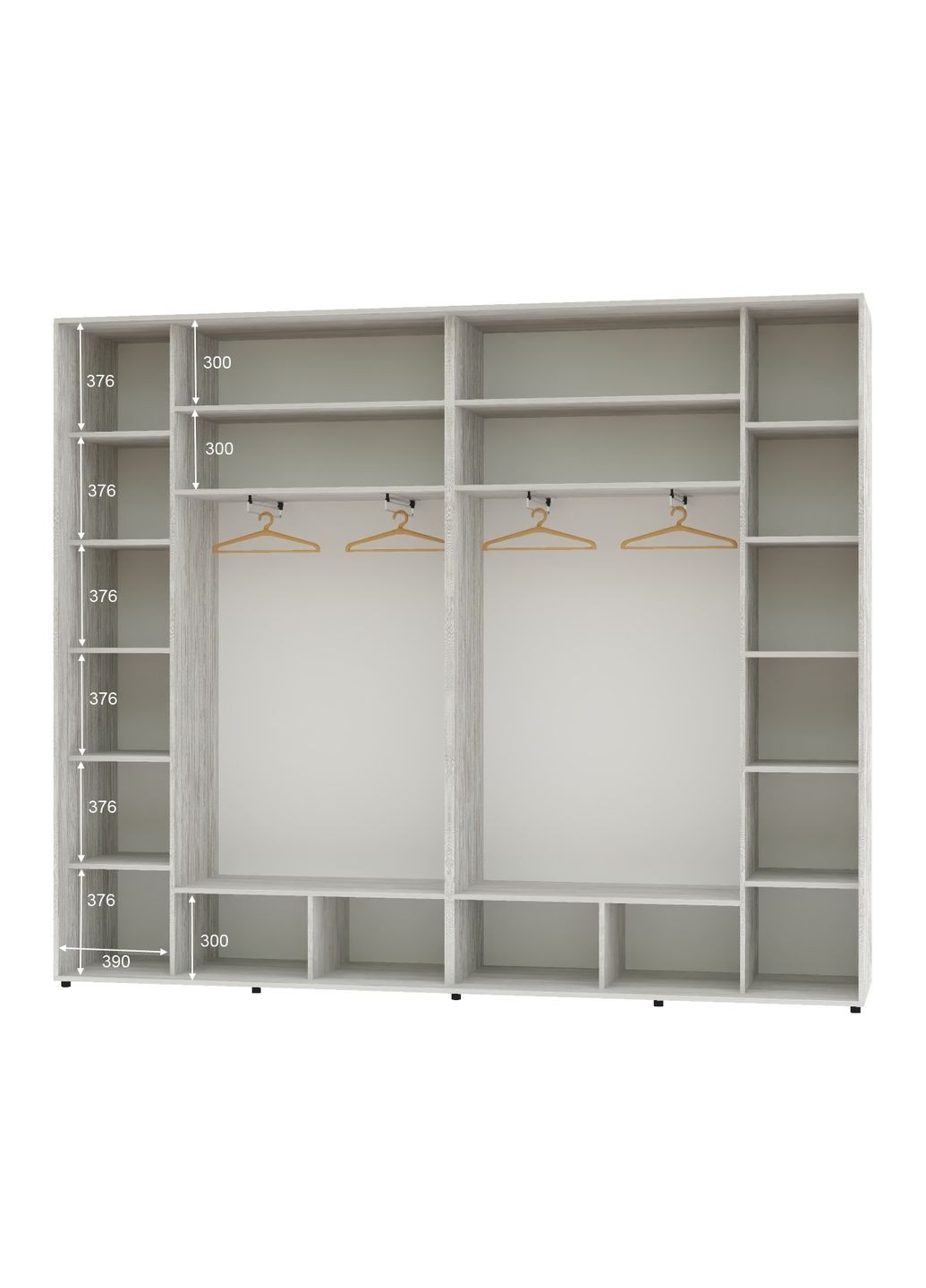 Шкаф-купе трехдверный 300*45*230 Сосна Натти 2 Зеркала с пескоструйным рисунком/Зеркало Люкс-149 Алекса (360466034)