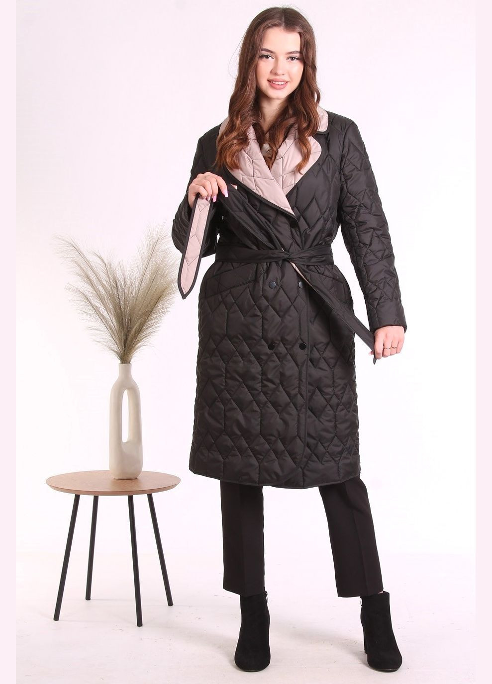 Плащ 941 демісезонний з капюшоном жіночий бежевий плащівка чорний Актуаль на блискавці демісезон (330981785)