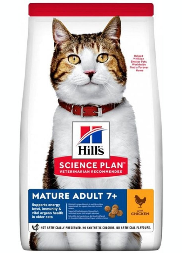 Корм сухий з куркою для дорослих котів Science Plan Mature Adult 7+ Cat Food 3 кг (052742024004) Hill's (307981226)