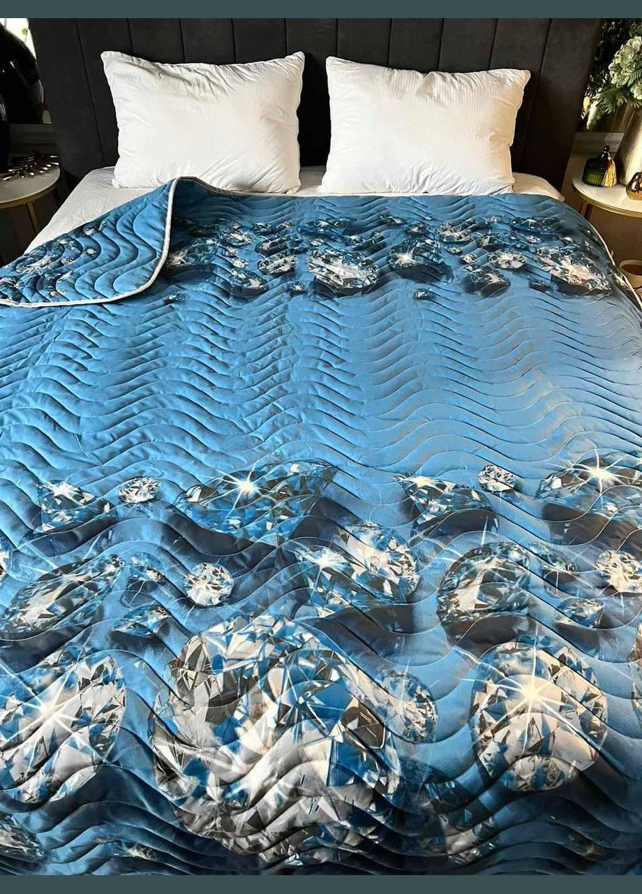 Літня двоспальна ковдра мікрофібра стьобана 215х145 (П4К-lito-kovdra-001/3-02) No Brand (306633043)