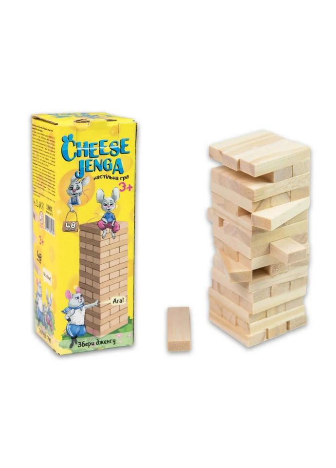 Настільна гра "Cheese Jenga" 30718, 48 брусків, українською мовою Strateg (326520342)