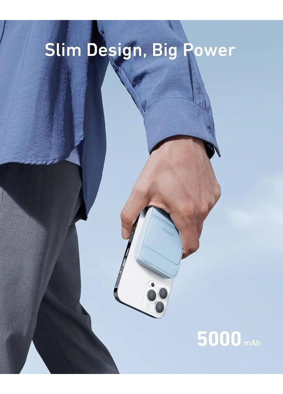 Магнітний павербанк MagGo 622 5000 mAh з бездротовою зарядкою і підставкою Бездротовий павербанк Magsa Anker (349824348)