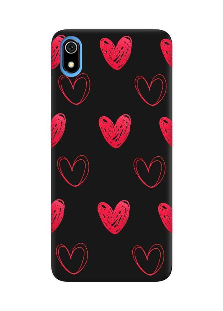 Матовый чехол на Xiaomi Redmi 7A Сердечка красные (принт 77) Creative (359494538)