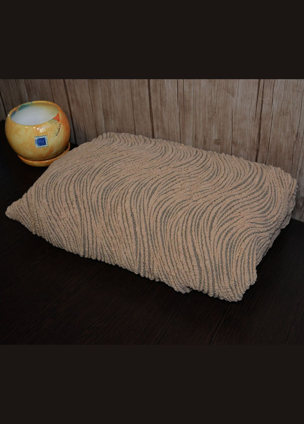 Жакардовий чохол на кутовий диван із кріслом Volna без спідниці Пісочний Kayra (324800135)