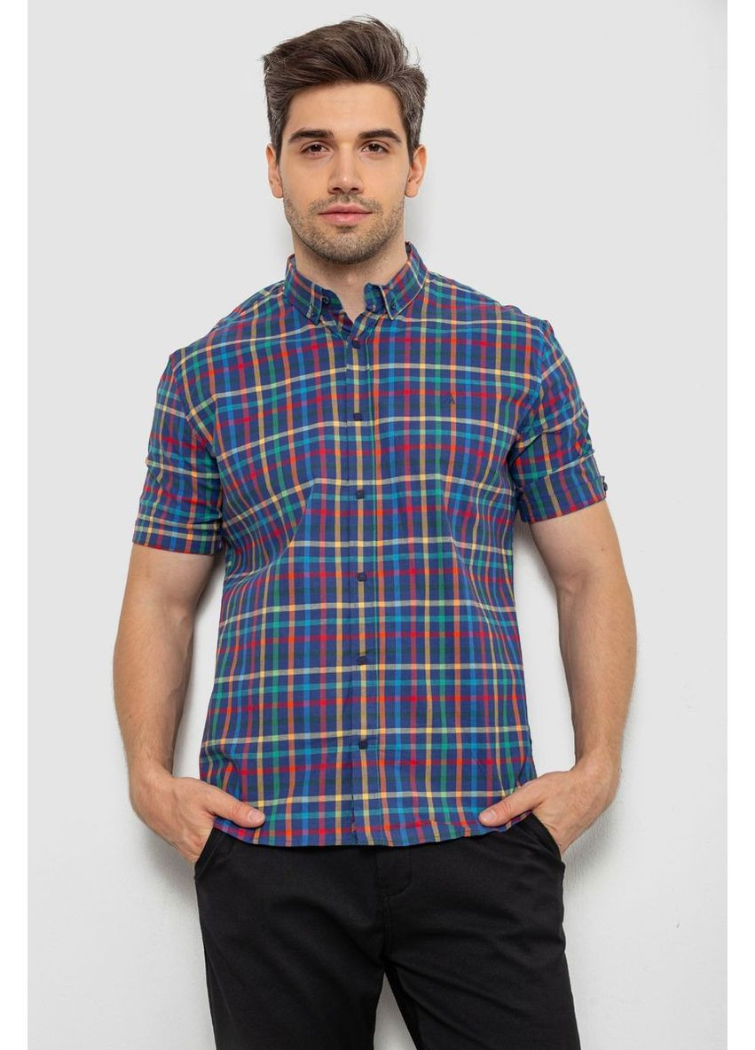 Сорочка чоловіча в клітку, колір синій, 214R842 Ager (359398200)