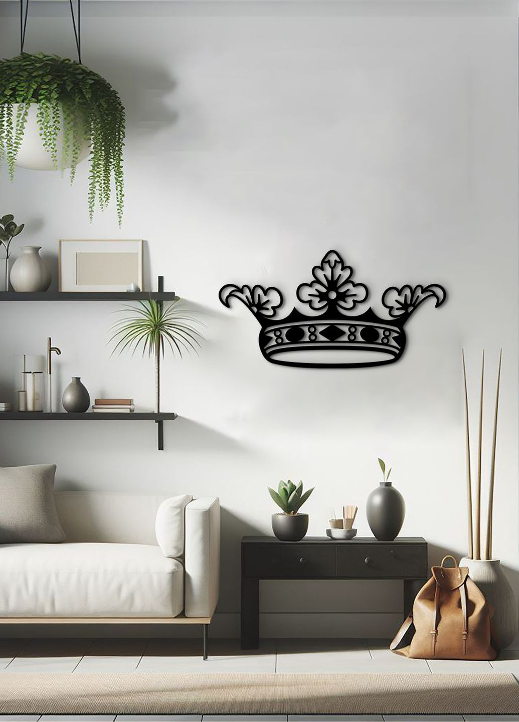 Деревянный декор для дома, современная картина на стену "Корона королевы", декоративное панно 25х13 см Woodyard (292112243)