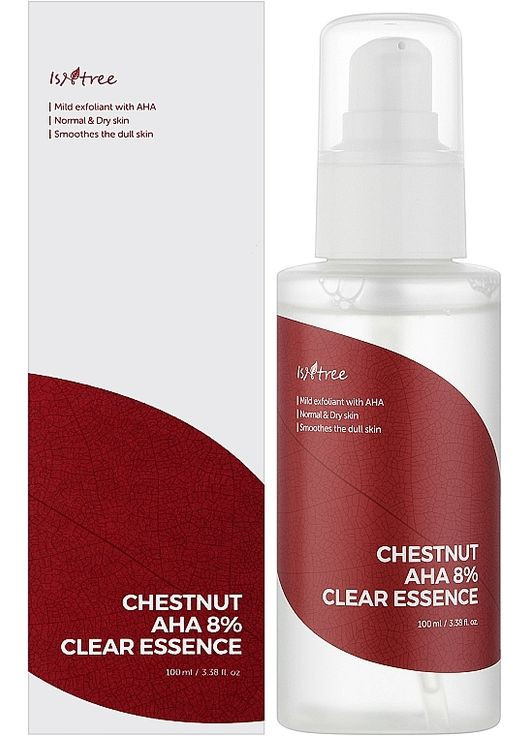 Есенція оновлювальна з AHA кислотою і екстрактом каштану Chestnut AHA 8% Clear Essence * 100ml (1553677-44433979) IsnTree (368644067)