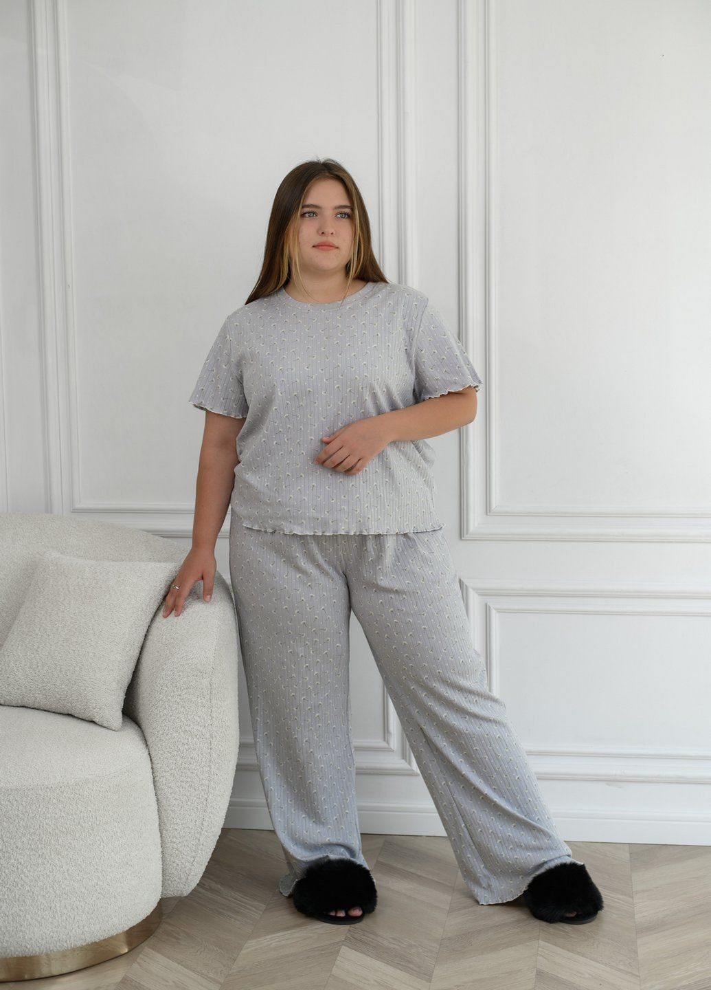 Серая всесезон женская домашняя пижама N.EL.