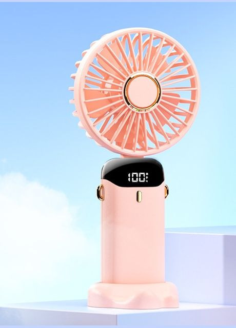Вентилятор ручной с аккумулятором micro USB розовый No Brand (302678850)