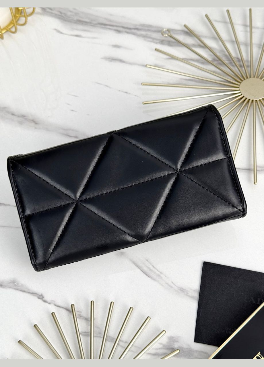 Женский кошелек Прада большой двойной черный No Brand (317631315)