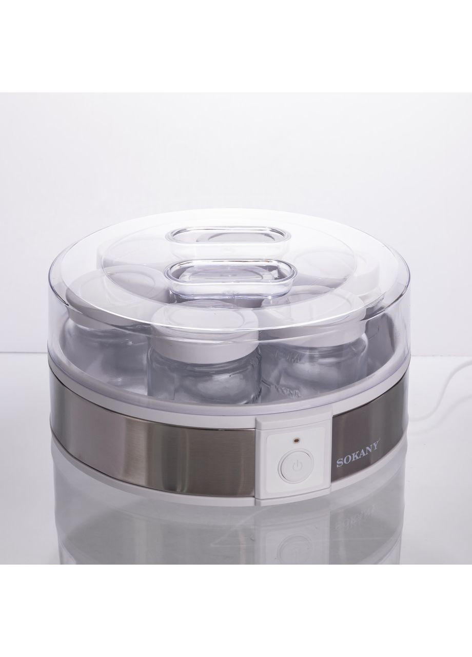 Йогуртниця електрична на 7 баночок по 180 (мл) апарат для приготування йогурту 20 Вт йогуртниця для дому SK-08017 Sokany (369623094)