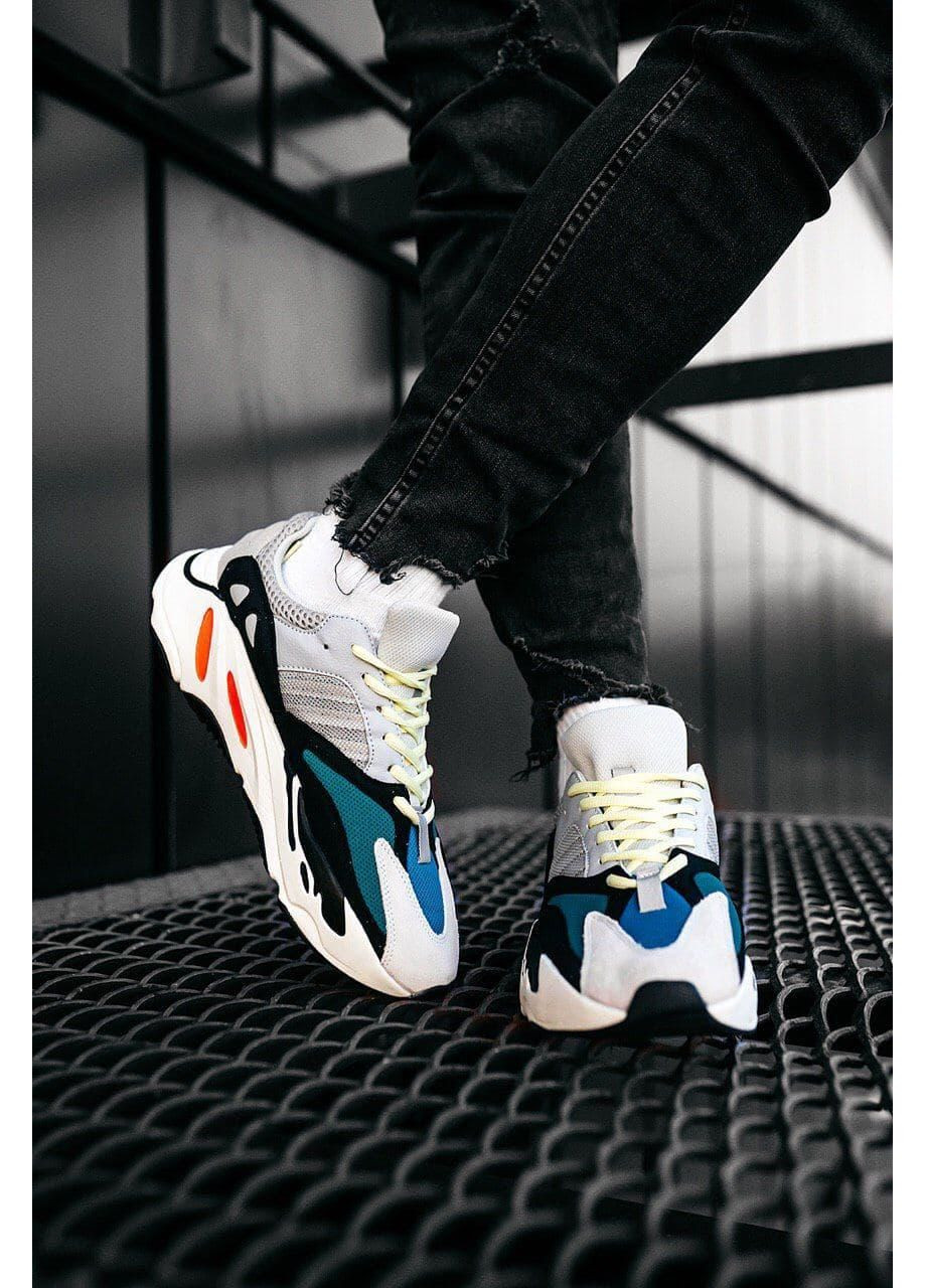 Комбіновані Осінні кросівки чоловічі adidas yeezy boost 700 v1 wave runner solid адідас ізі буст No Brand