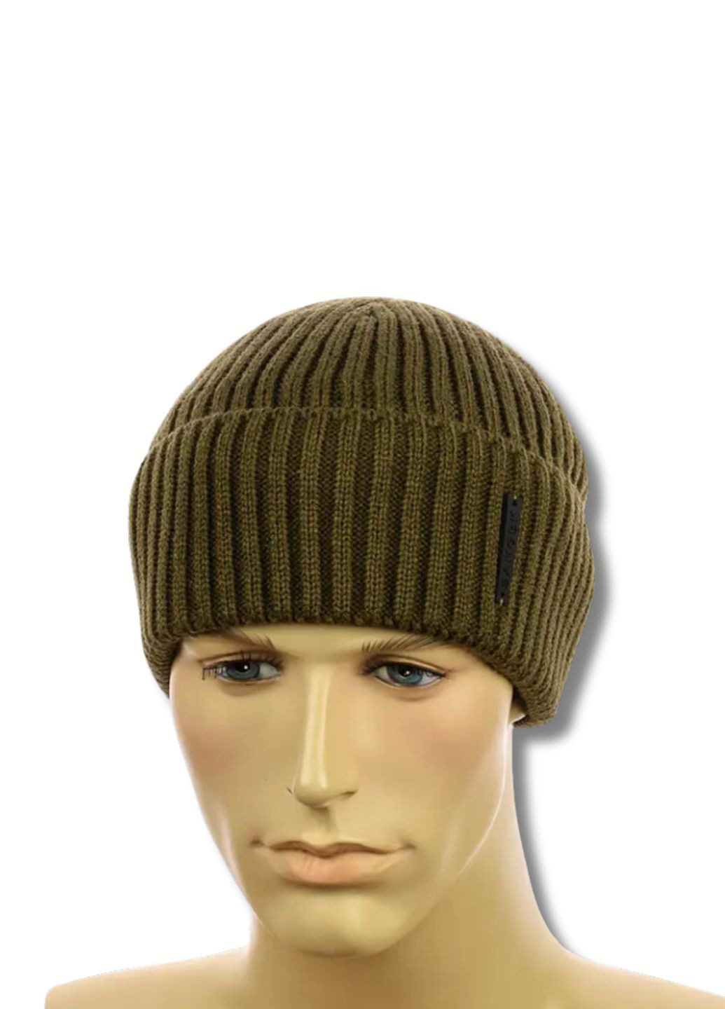 з відворотом 1х1 No Brand Чоловіча демісезонна шапка (353302265)