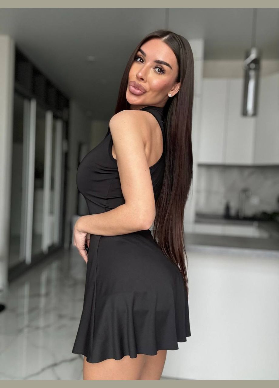 Комбинезон-платье на молнии Adelante комбинезон-шорты однотонный чёрный спортивный