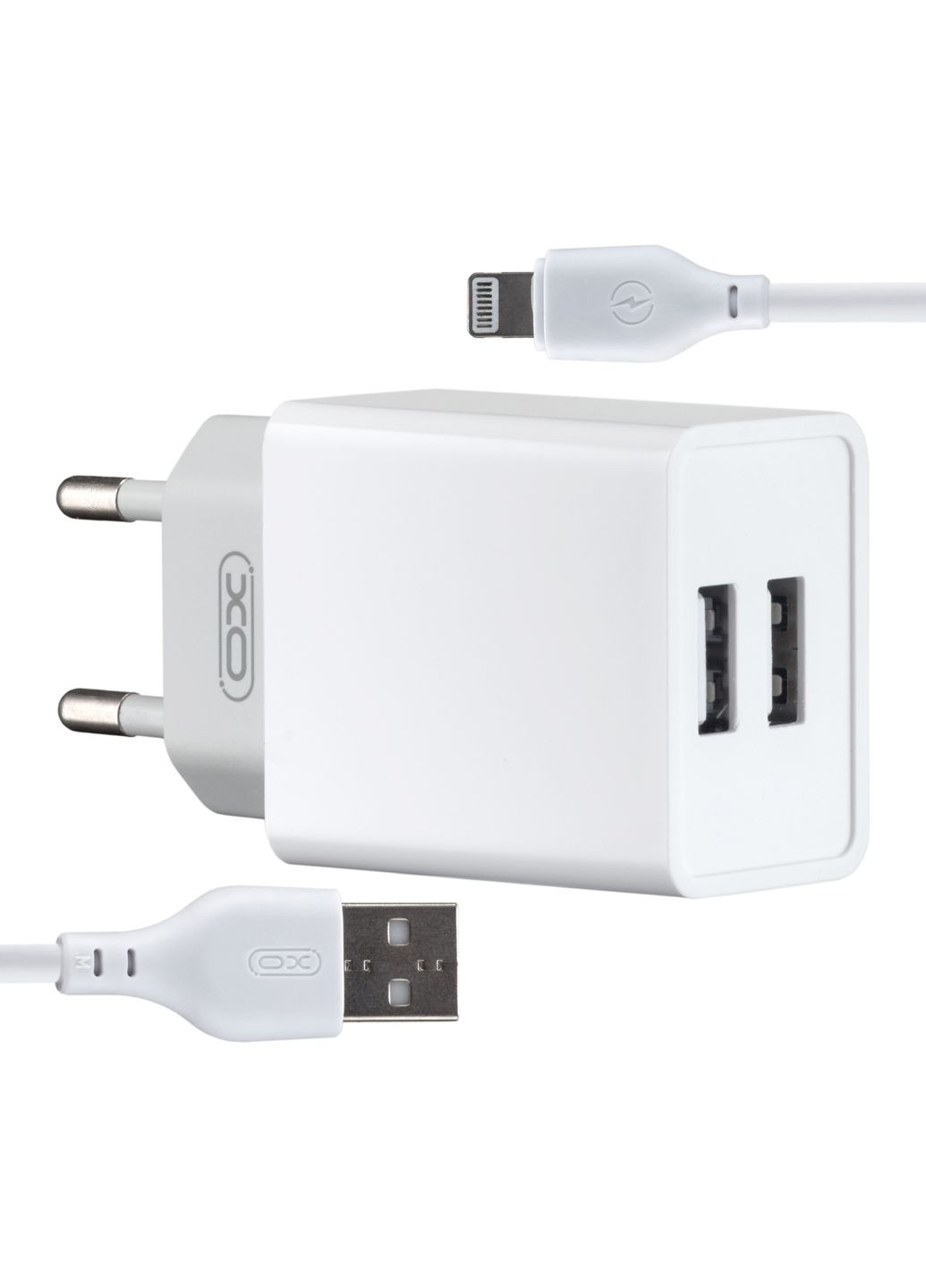 МЗП L65EU 2.4A two USB charger for lightning ( NB103 ) White XO (297454860)