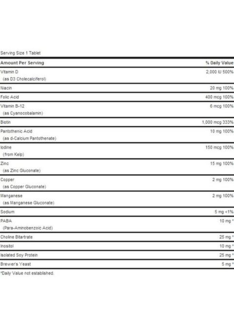 Puritan's Pride VITAMINS for the HAIR 60 Tabs Puritans Pride (314952989)