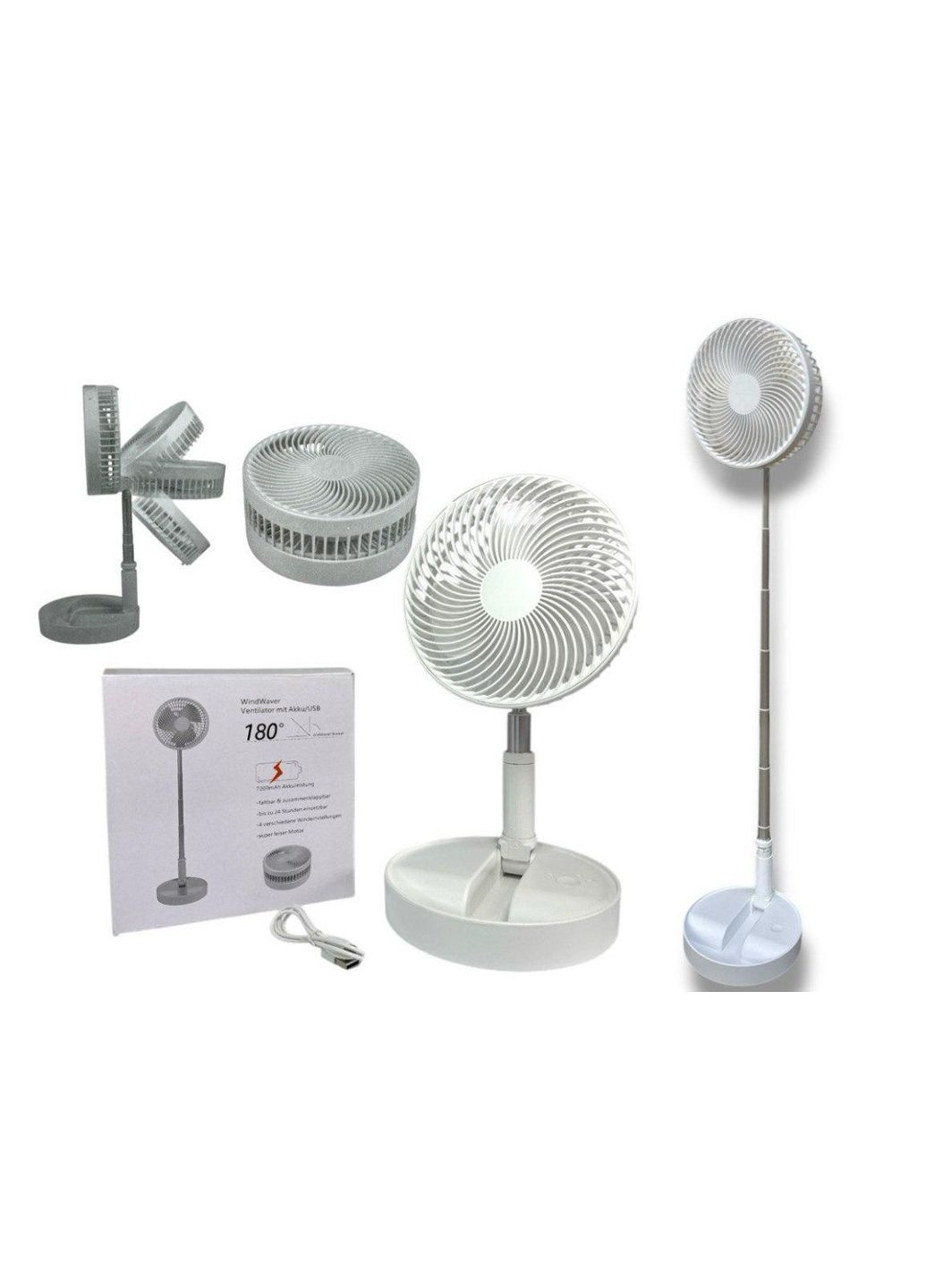 Вентилятор складаний настільний і на підлогу на акумуляторі WindWaver No Brand (342064581)