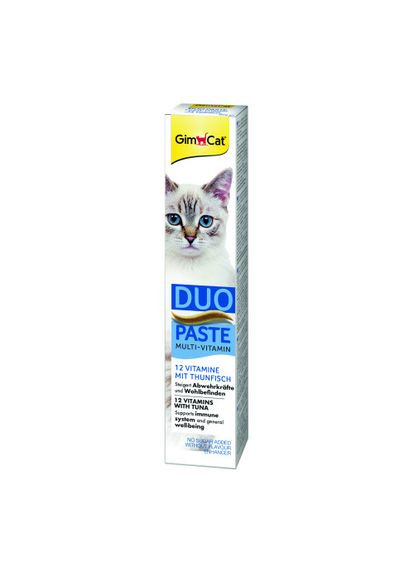 Паста для кошек GimCat DUO PASTE Multi-vitamin 12 vitamins with tuna 12 витаминов и тунец, 50 г Gimborn (338783099)