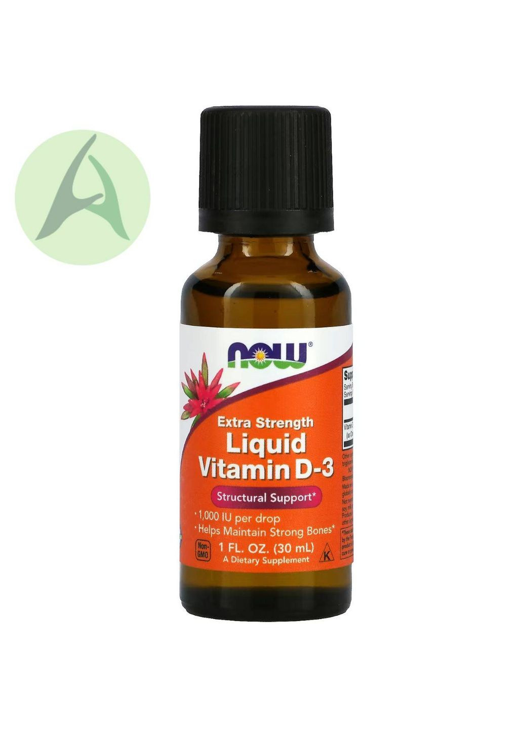 Рідкий вітамін D3, з підвищеною силою дії, 1000 МО, 30 мл Now Foods (361858658)