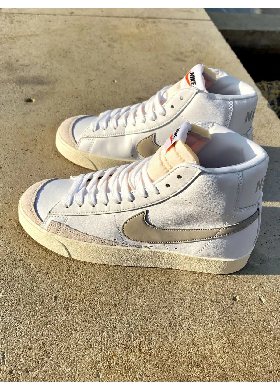 Белые летние кроссовки nike blazer mid white/cream найк блейзер No Brand