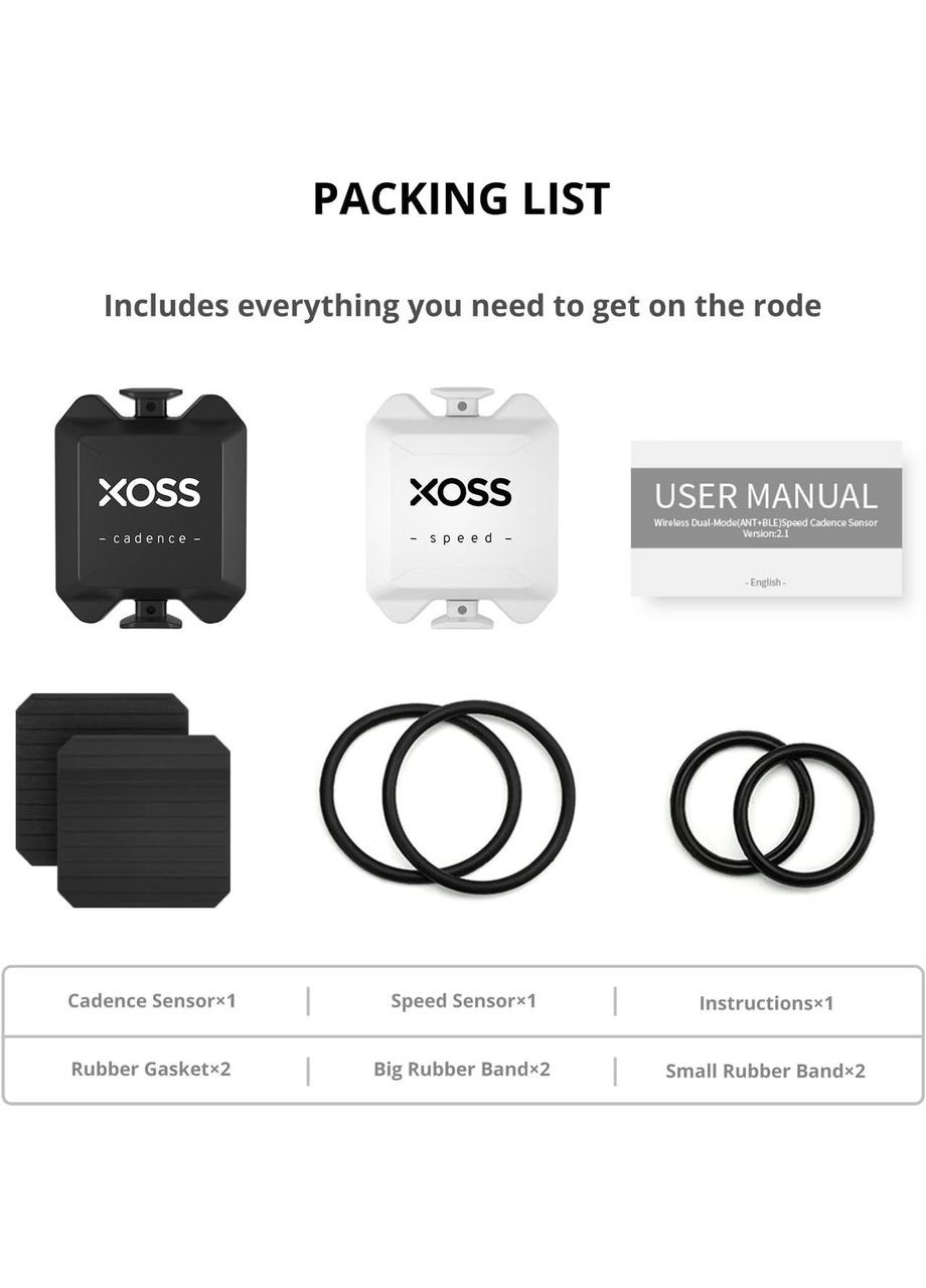 Датчик скорости велосипеда XOSS X1 Suite Bluetooth, Ant+, водонепроницаемый, для iPhone и Android No Brand (300657560)