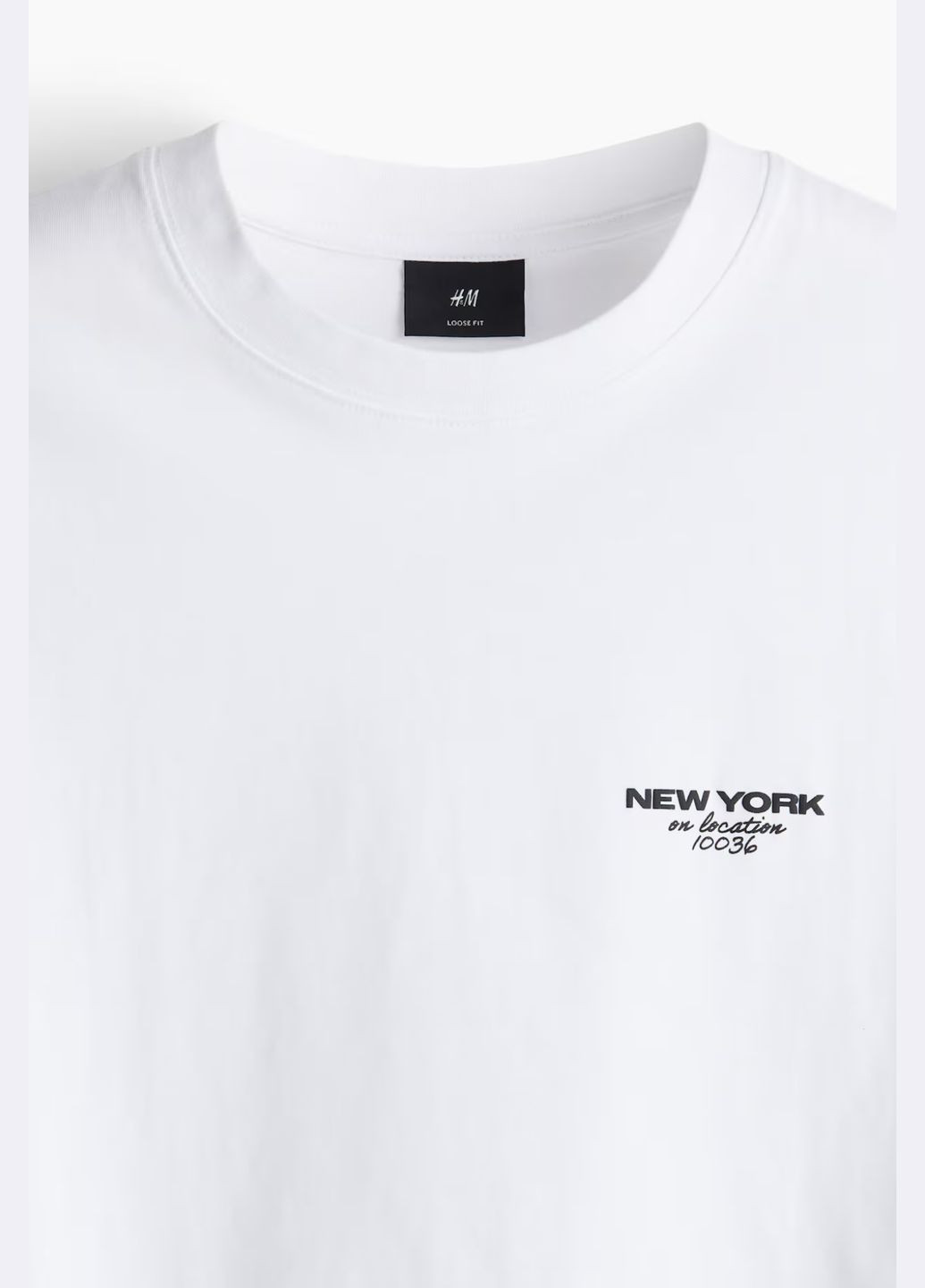 Белая футболка нью-йорк H&M loose fit