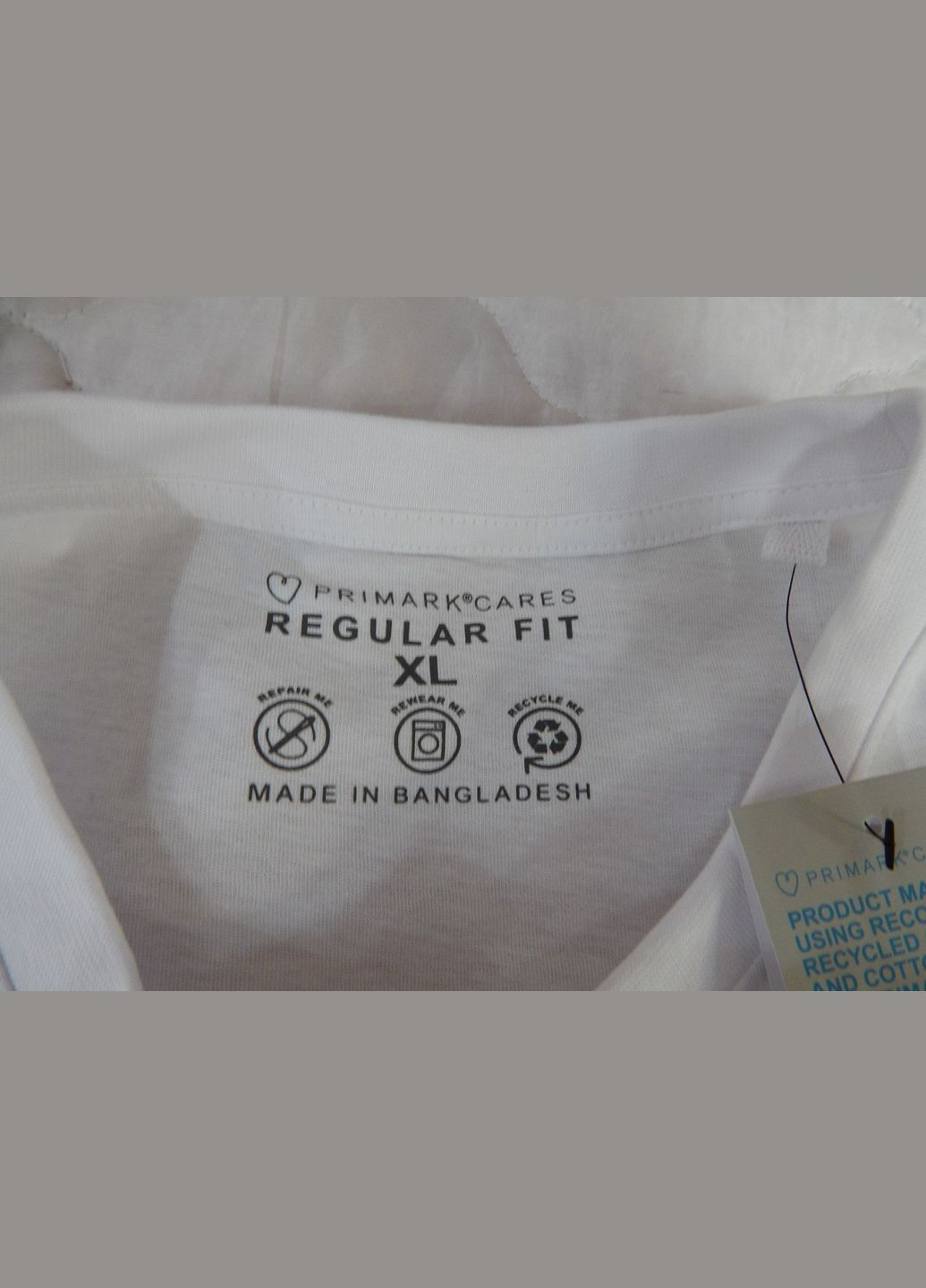 Белая мужская футболка cares оригинал р.52 057fmls (только в указанном размере, только 1 шт.) Primark