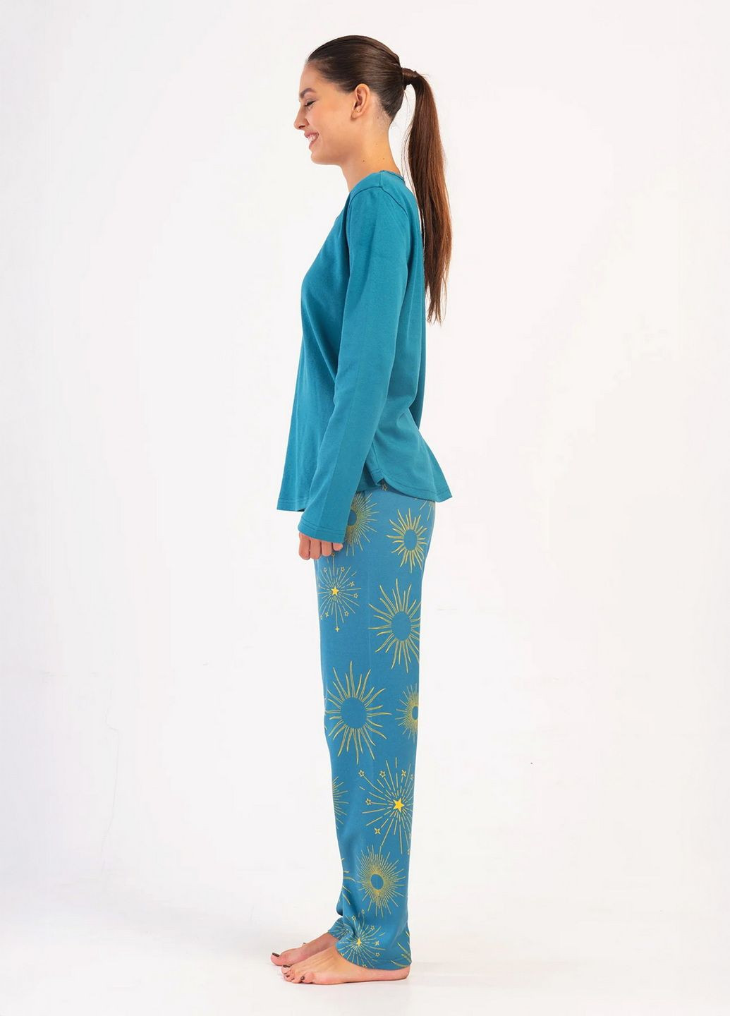 Бірюзова зимня піжама жіноча Vienetta