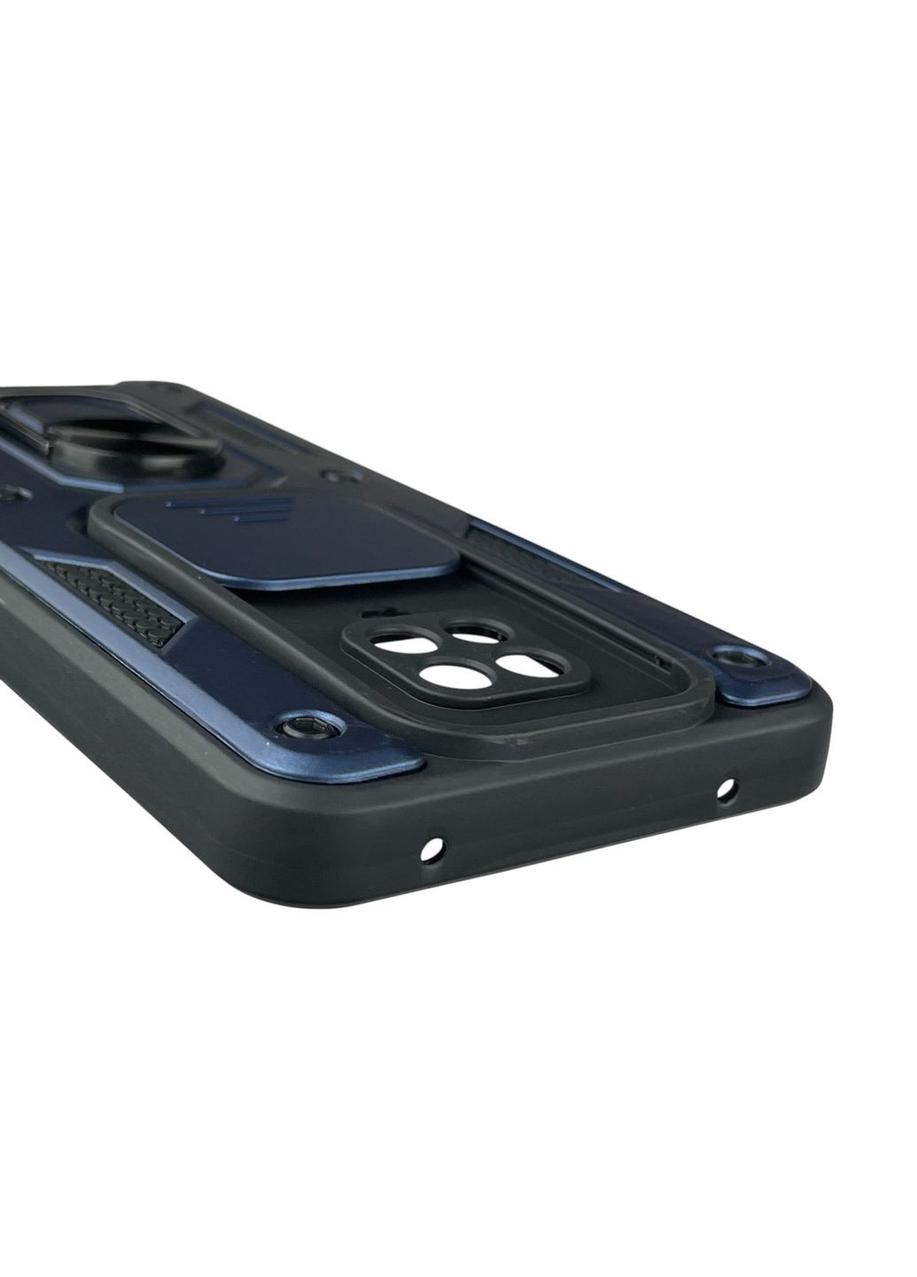 Чохол для Redmi Note 9s броньований з кільцем-тримачем підставкою зі шторкою на сяомі редмі нот 9с темно-синій rg1 Xiaomi (366230661)