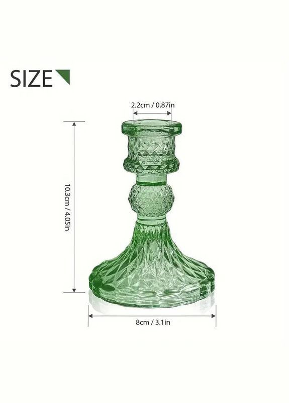 Підсвічник скляний Leeseph зелений Malva (311224078)