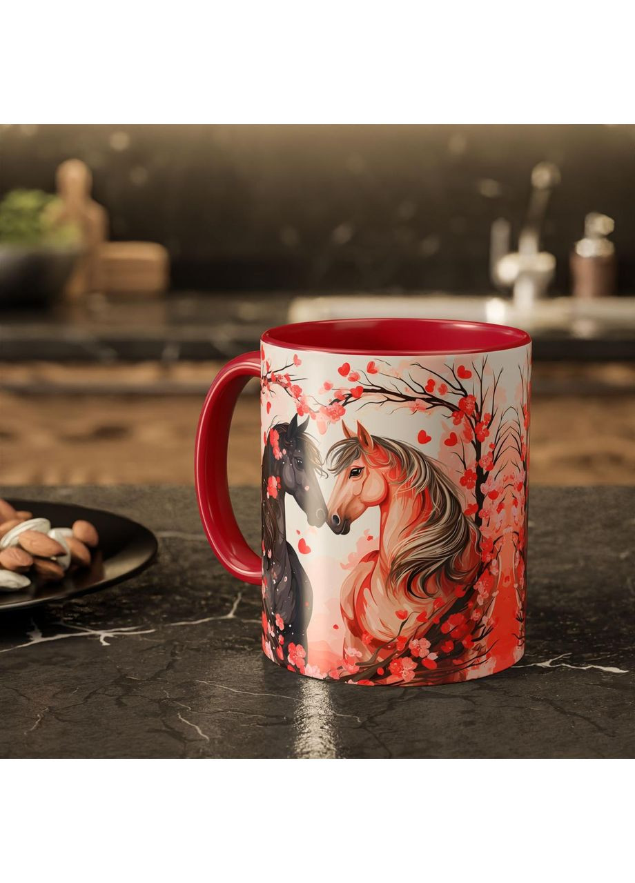 Керамическая чашка с дизайном "Пара лошадей" No Brand (368671866)