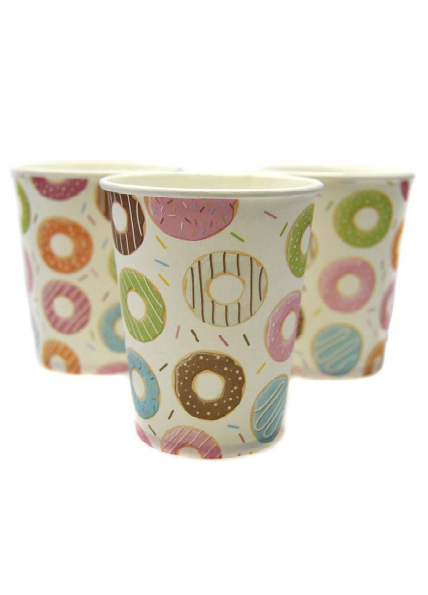 Стаканы одноразовые бумажные детские "Пончики" No Brand (302313029)