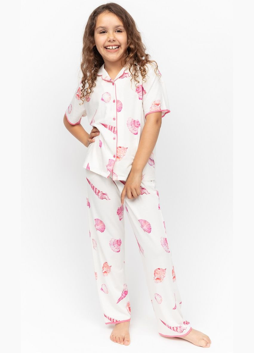 Молочна всесезон піжама для дівчинки 7104 сорочка + брюки Cyberjammies Shelly
