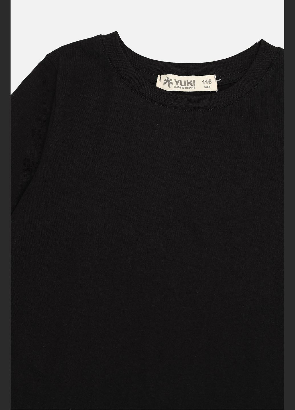 Черная демисезонная футболка с коротким рукавом для мальчика цвет черный cb-00272362 Yuki