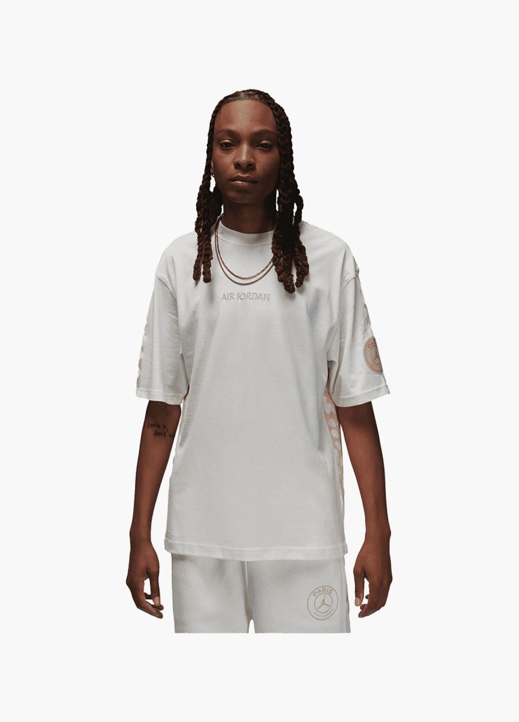 Біла футболка чоловіча x psg heritage crew sweatshirt white fn5330-133 Air Jordan