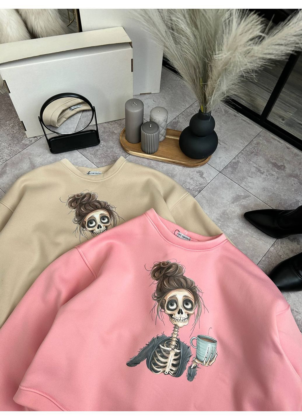 Рожевий жіночий світшот вільного крою з принтом MonCher (362038970)