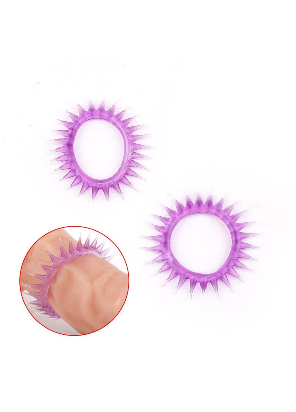 Фиолетовая эластичное рельефное эрекционное кольцо No Brand (288538606)