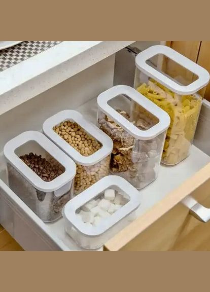 Емкость для хранения сыпучих продуктов прозрачная пластиковая 1000 мл No Brand (322312865)