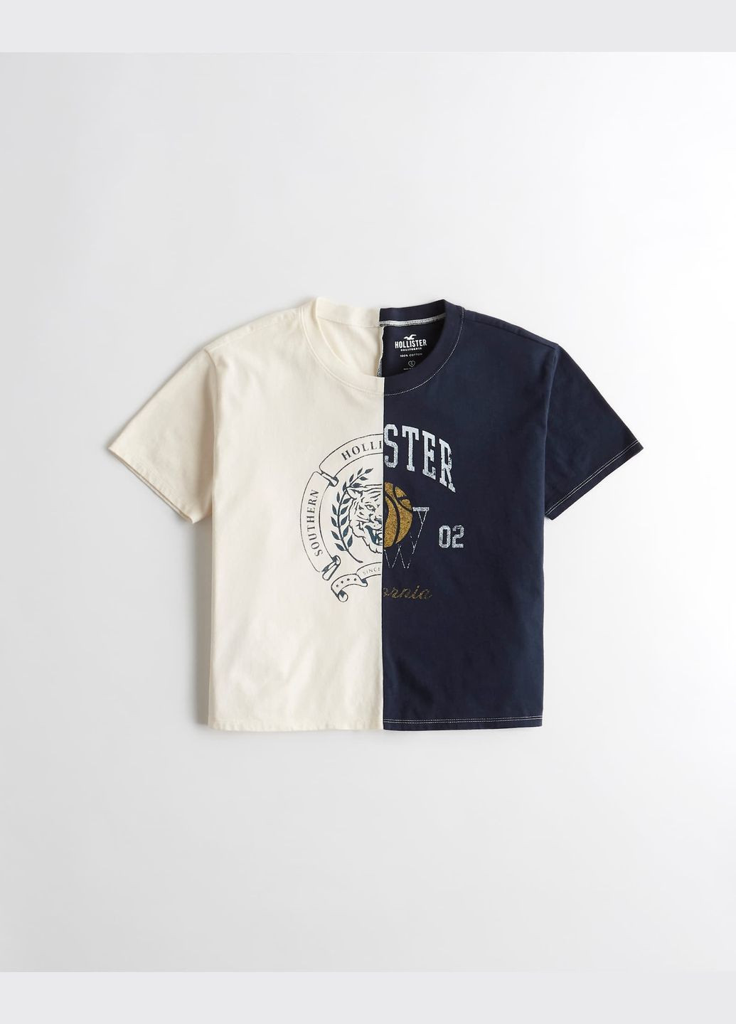 Темно-синяя летняя футболка Hollister