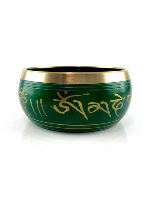 Чаша співаюча бронзова "Будда" зелена (11.2х 10.1х 5.1 см) No Brand (317353867)