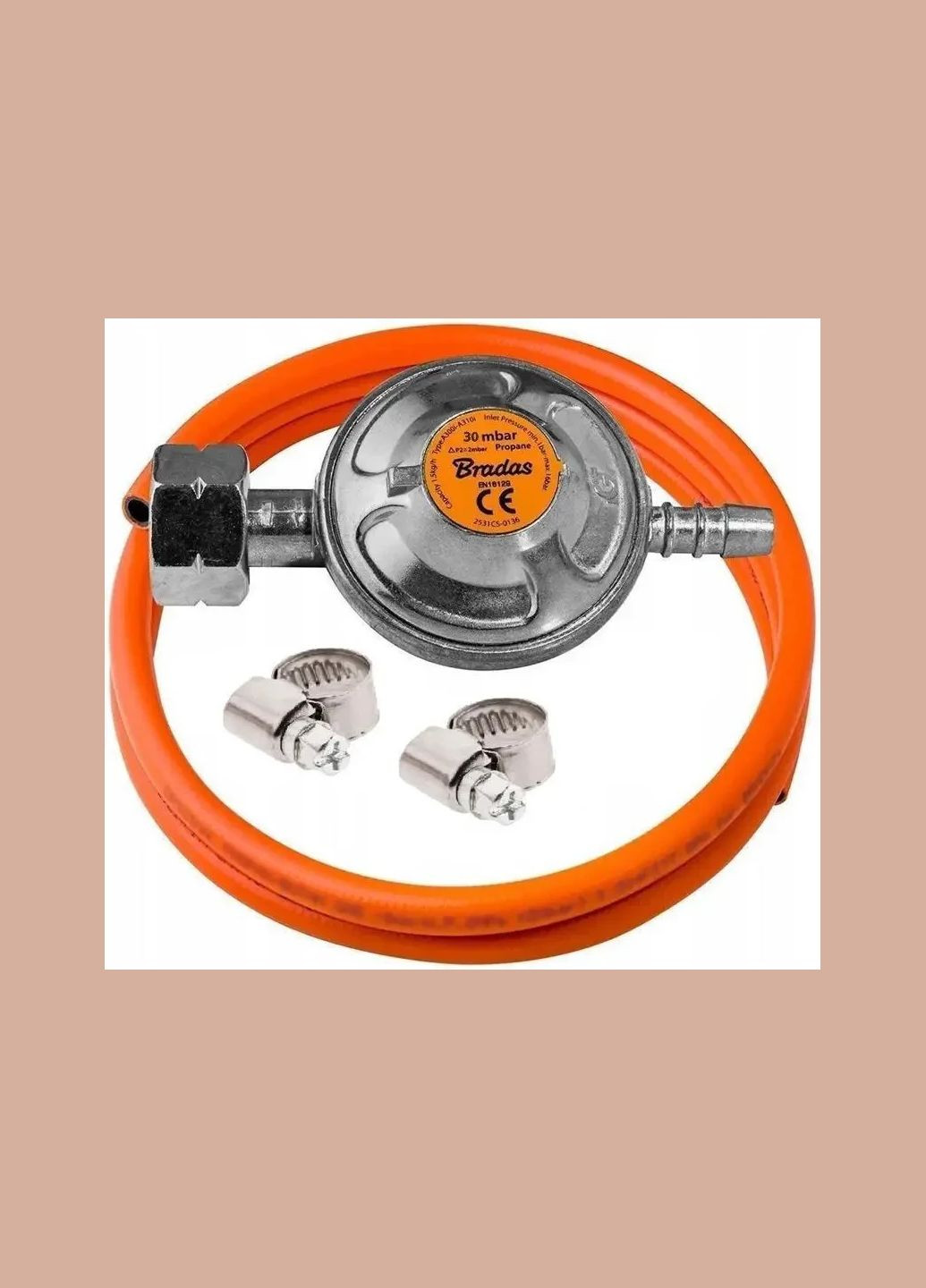 Комплект для подключения газового оборудования 37 мбар, Редуктор + Шланг 2 м Bradas (323484823)