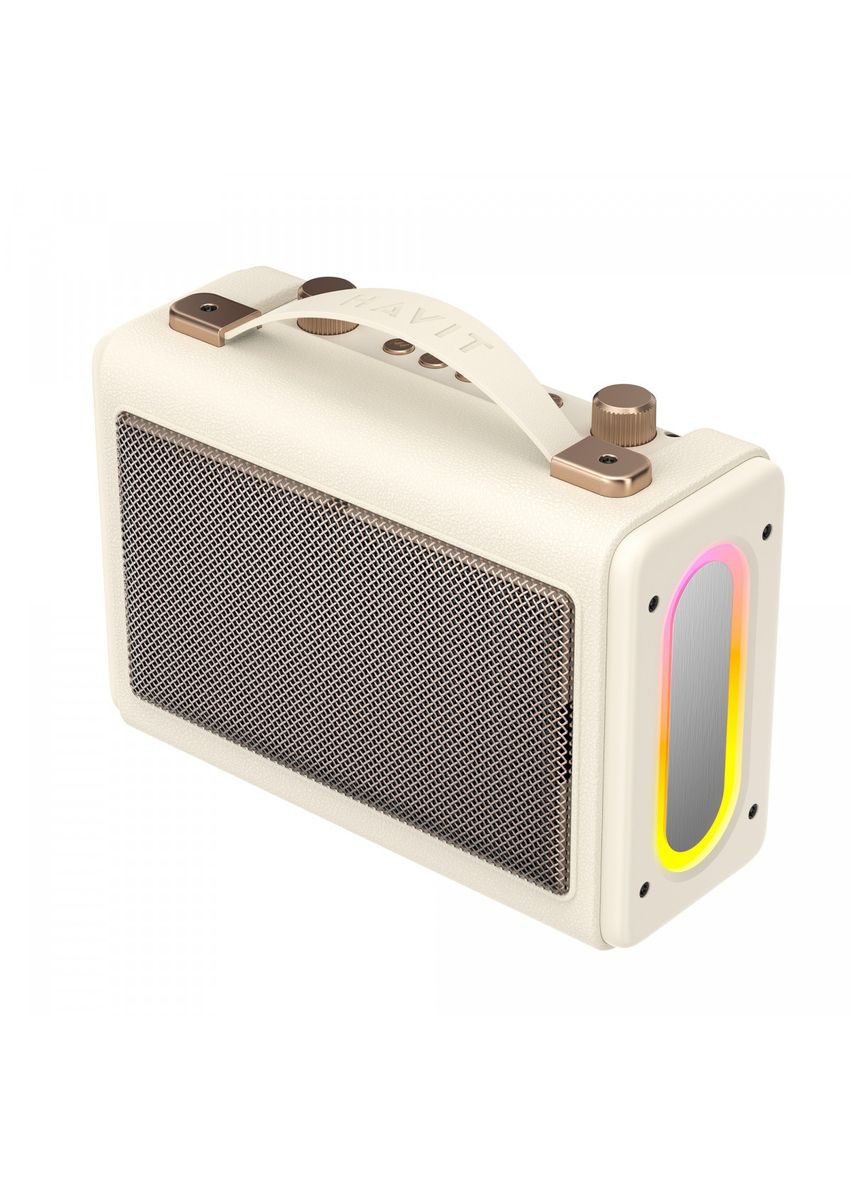 Портативна ретро колонка караоке SK823BT 16W RGB Beige Havit (361440418)