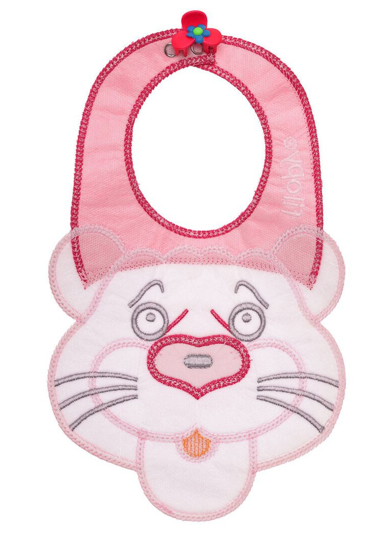 Нагрудник трикотажний для дівчинки 30*20 тигр рожевий 0м+ (37711) BABYKROHA (322244771)