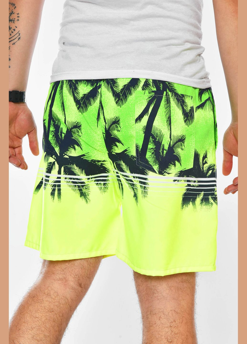 Шорты мужские салатового цвета с принтом Let's Shop (329405031)