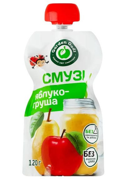 Пюре-смузі Яблуко-груша 120г Gadz (346494146)