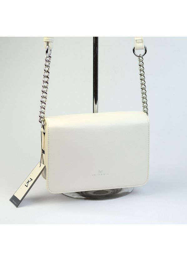 Сумка клатч крос боді жіноча біла маленька молодіжна через плече на три відділення Alex&Mia (354182783)