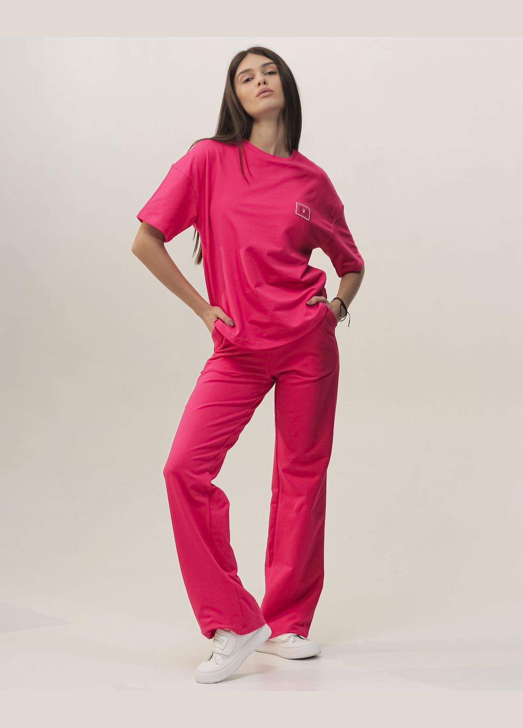 Костюм женский розовый (штаны, футболка) Raw (280911698)