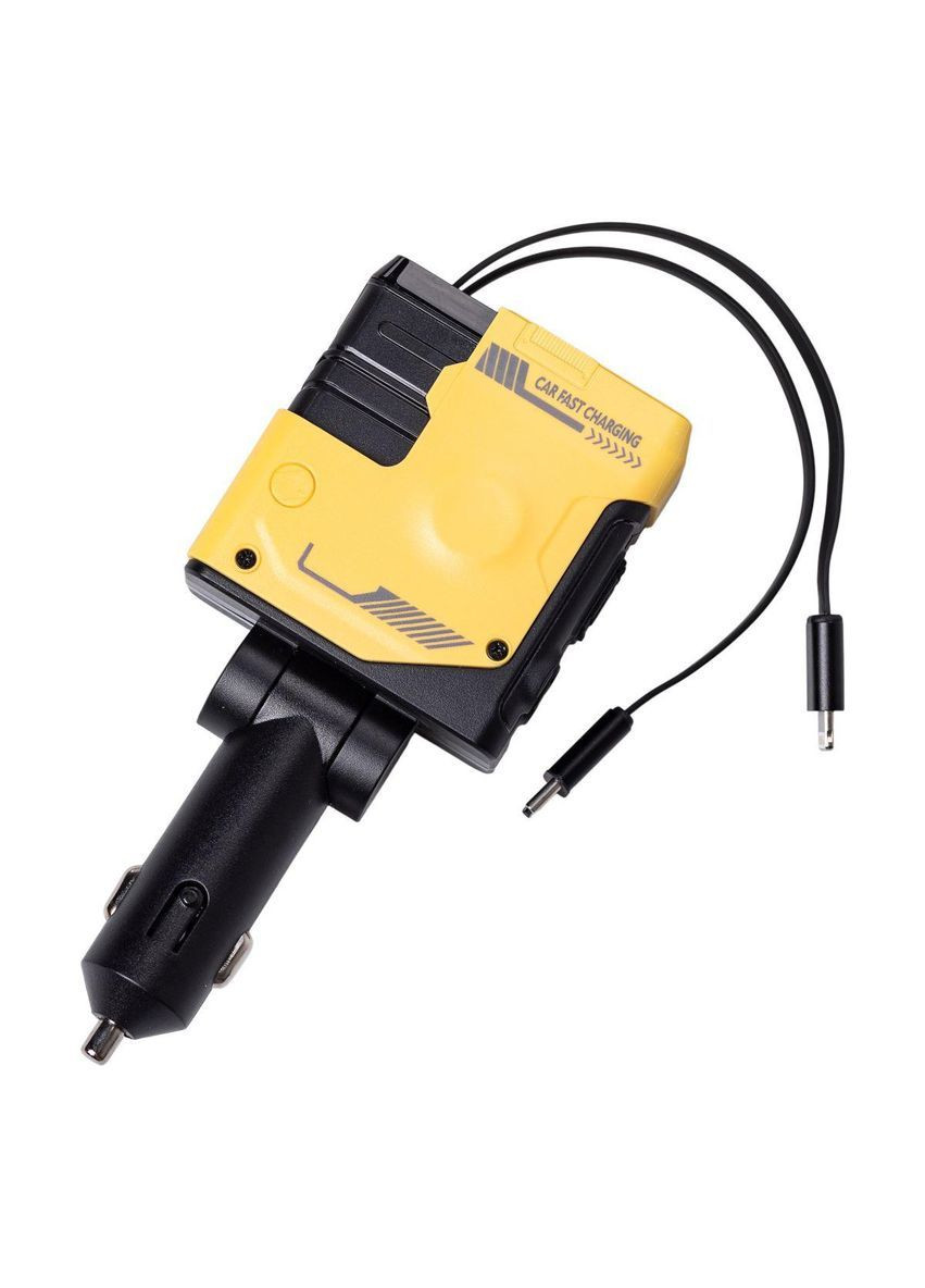 Автомобильное зарядное устройство MECHA с выдвижными кабелями и портами USB/Type-C Желтый HP-A1Y Shenzhen (368767478)