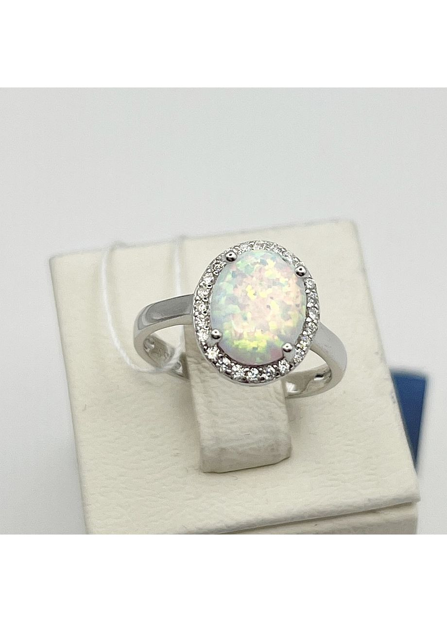 Каблучка срібна з білим опалом 19 2,7 г No Brand (370142645)