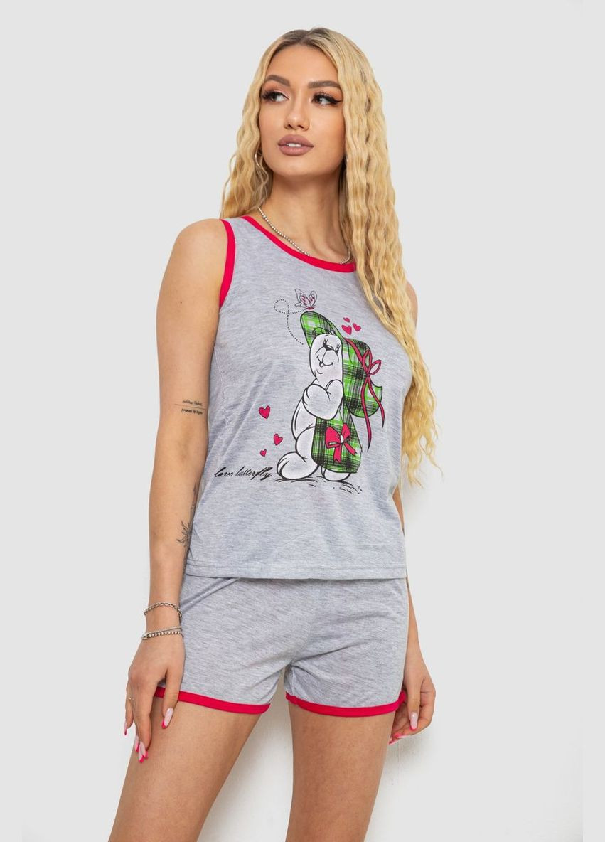 Малиновая всесезон пижама женская с принтом Fashion